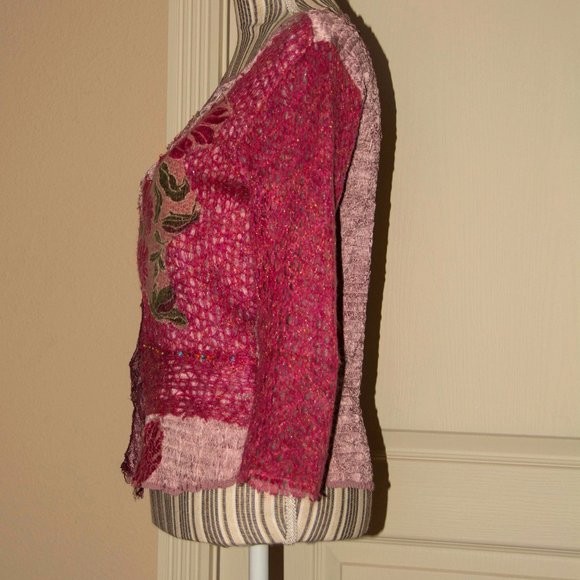 Alberto Makali Gorgeous Mixed Fabric Top Size Large - Picture 8 of 9